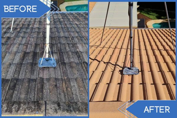 Queensland House Roof Pressure Cleaning Before Vs After