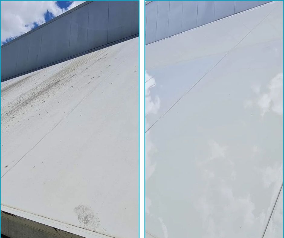 Before Vs After Pressure Cleaning Granville Shop Awning